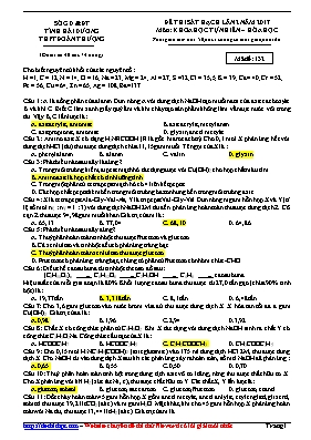 Đề thi sát hạch lần 2 môn Hóa học Lớp 12 năm 2017 - Mã đề 132 - Trường THPT Đoàn Thượng (Có đáp án)